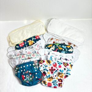 Babygoal 8 Reusable Cloth Diaper Covers Baby One Size Adjustable Washable Liners